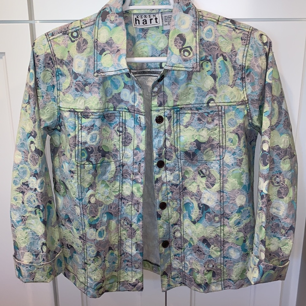 KEREN hart textured jean jacket style jacket M